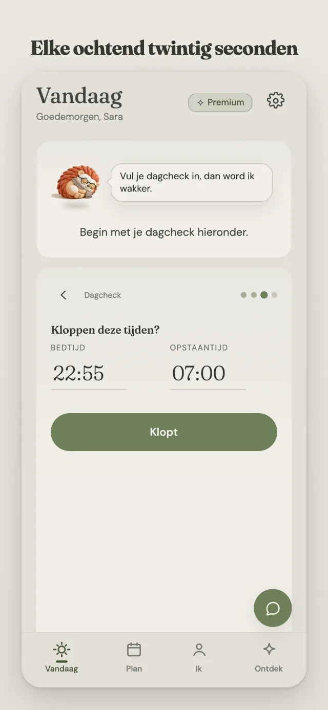 Elke ochtend twintig seconden