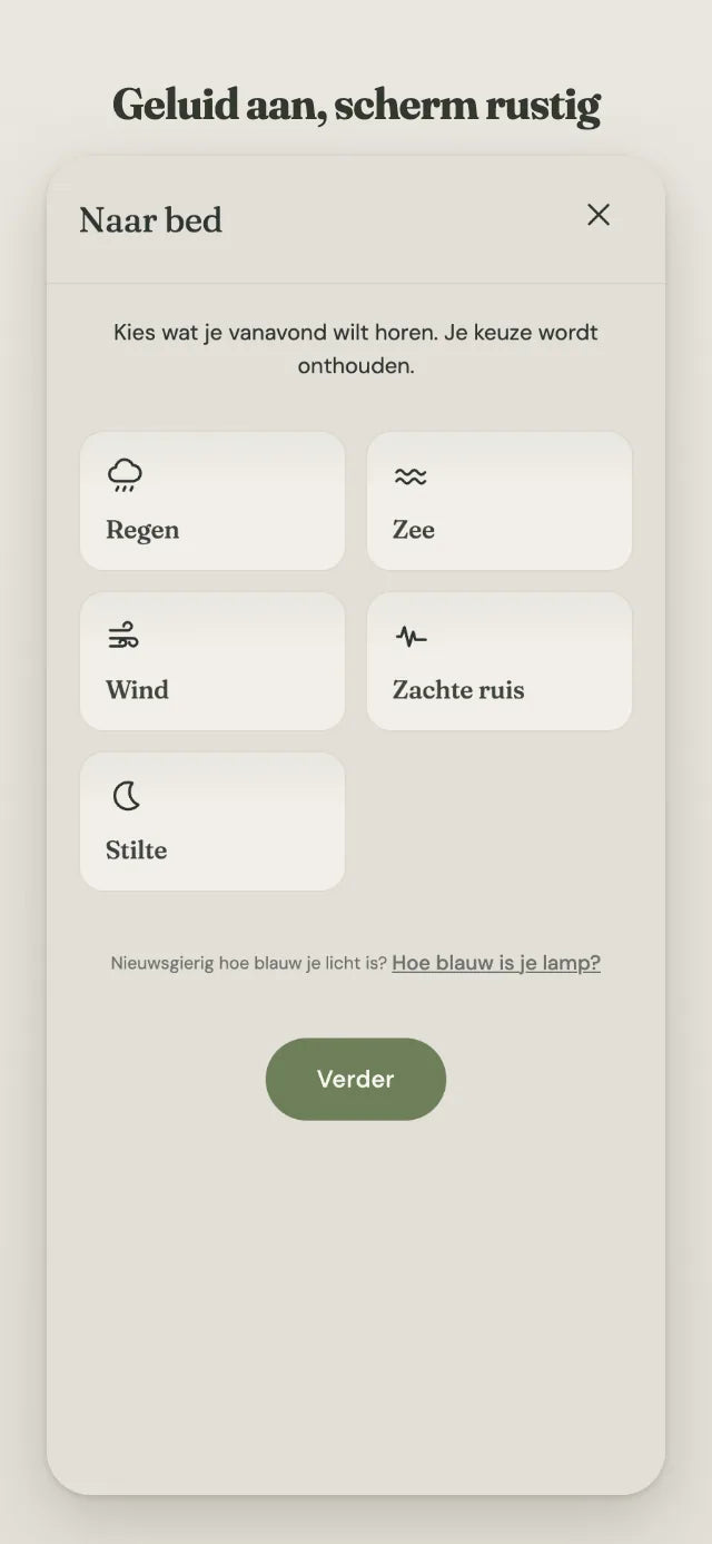 Geluid aan, scherm rustig